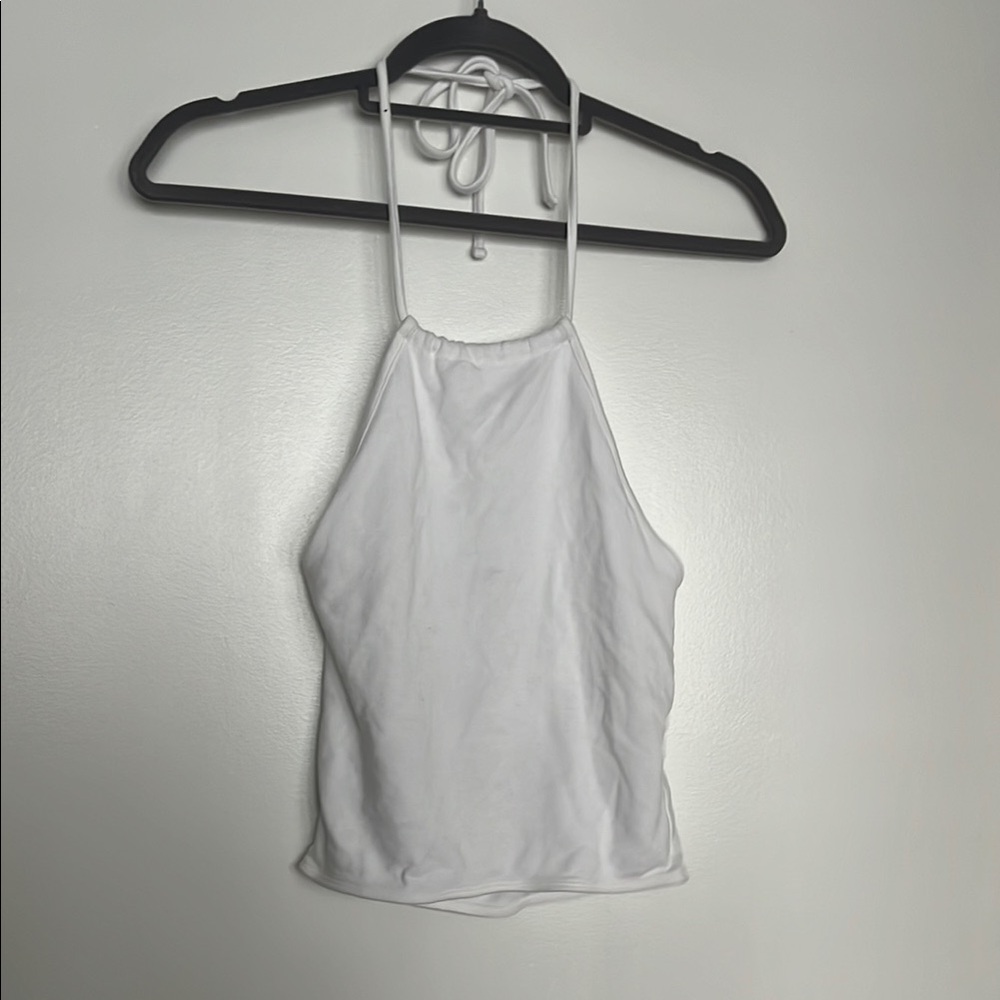 White Halter Neck Top